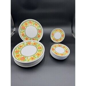 Sheffield Imperial Melamine Golden Garden Pattern. 20 Plates